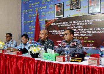 Dirkamtib Ditjen PAS, Abdul Aris, BcIP, SSos, MM, saat kunjungan kerja ke Lembaga Pemasyarakatan (Lapas) Kelas IIA Pematangsiantar, Kanwil Kemenkumham Sumut, Selasa (24/5/2022), lalu.