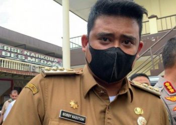 Wali Kota Medan Bobby Nasution saat ditemui di Polrestabes Medan, Selasa (10/5/2022). TRIBUN MEDAN/KARTIKA