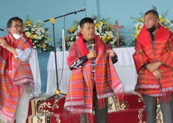 Bupati Simalungun, Radiapoh Hasiholan Sinaga saat memberikan kata sambutan.