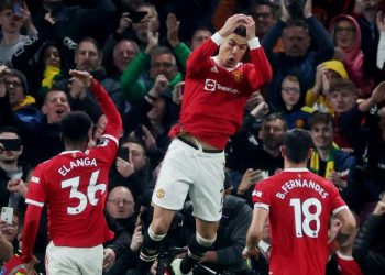 Manchester United memutus tren negatif tak pernah menang di tiga pertandingan Liga Inggris terakhir. Cristiano Ronaldo dkk ngamuk bantai Brentford 3-0. (Foto: REUTERS/Phil Noble)