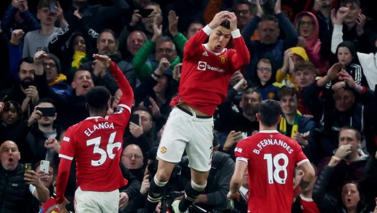 Manchester United memutus tren negatif tak pernah menang di tiga pertandingan Liga Inggris terakhir. Cristiano Ronaldo dkk ngamuk bantai Brentford 3-0. (Foto: REUTERS/Phil Noble)