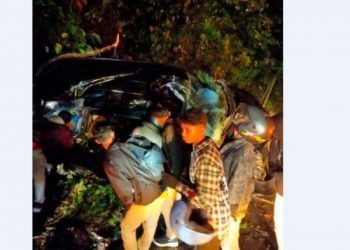Satu unit mobil Toyota Avanza BK 1785 FB, dikabarkan mengalami kecelakaan di jalur alternatif Stabat - Karo, Dusun Pamah Semelir, Desa Telagah, Kecamatan Sei Bingai, Kabupaten Langkat. TRIBUN MEDAN/SATIA
