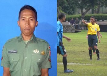 Kopda Eka mengatakan bahwa memaafkan pemain sepak bola yang memukulnya adalah implementasi sikap prajurit TNI sejati. Foto/dispenad