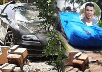 Nahas! Bugatti Ronaldo Kecelakaan di Majorca, Begini Kondisi Terakhirnya/The Sun