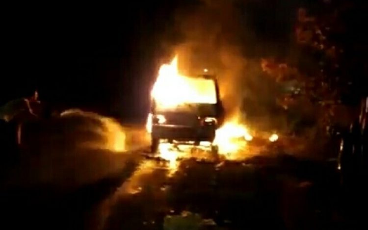 Mobil Terbakar di Jalan By Pass Padangsidimpuan, Pemilik Masih Misterius (Foto: Istimewa)