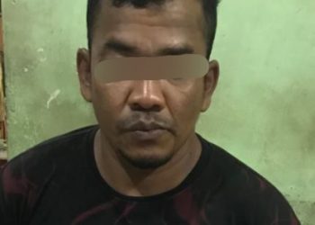 Foto pelaku yang diamankan Sat Narkoba Polres Simalungun.