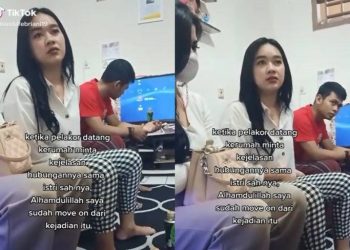Video yang memperlihatkan perempuan diduga pelakor tengah menyambangi rumah istri sah suaminya viral di media sosial. Perempuan itu meminta kejelasan. Foto/TikTok @mandafebriani19