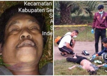 Seorang pria paruh baya diduga dibunuh jasadnya dibuang di perkebunan sawit kawasan Pantai Cermin. HO