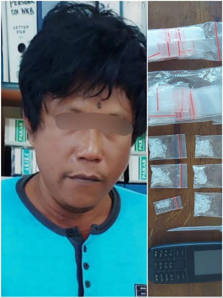 Foto pelaku dan barang bukti sabu yang diamankan Polisi.