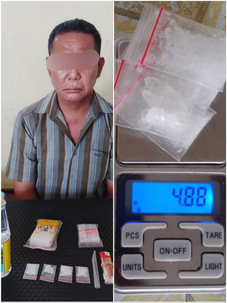 Foto pelaku dan barang bukti sabu yang diamankan Polisi.