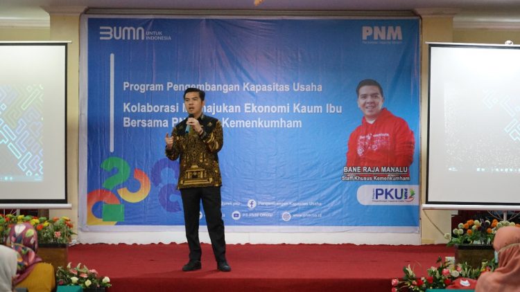 Bane saat menjadi pembicara dalam acara bertajuk “Pengembangan Kapasitas Usaha” yang digelar Permodalan Nasional Madani (PNM) di Binjai, Sumatra Utara, Senin (11/7/2022).
