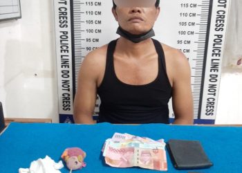 Foto pelaku dan barang bukti yang diamankan Polisi.