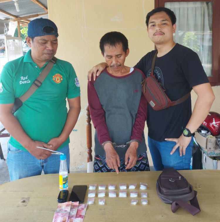 Foto pelaku dan barang bukti sabu yang diamankan Polisi.