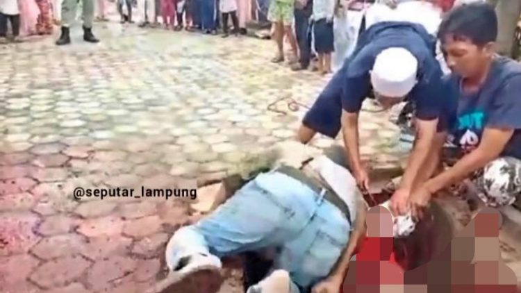 Warga Bandarlampung meninggal tiba-tiba saat bantu sembelih hewan kurban (Instagram @seputar_lampung)