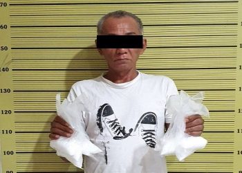 Petugas Polrestabes Medan menangkap IJ (59) pelaku pengiriman narkotika jenis sabu seberat 1 kilogram ke Semarang. (Foto: Antara/HO)