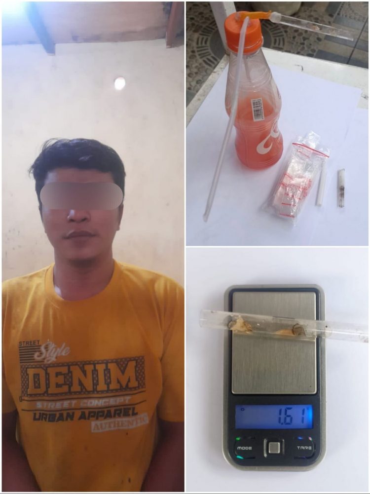 Foto pelaku dan barang bukti yang diamankan Polisi.