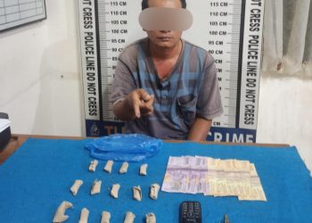Foto pelaku dan barang bukti ganja yang diamankan Polisi.