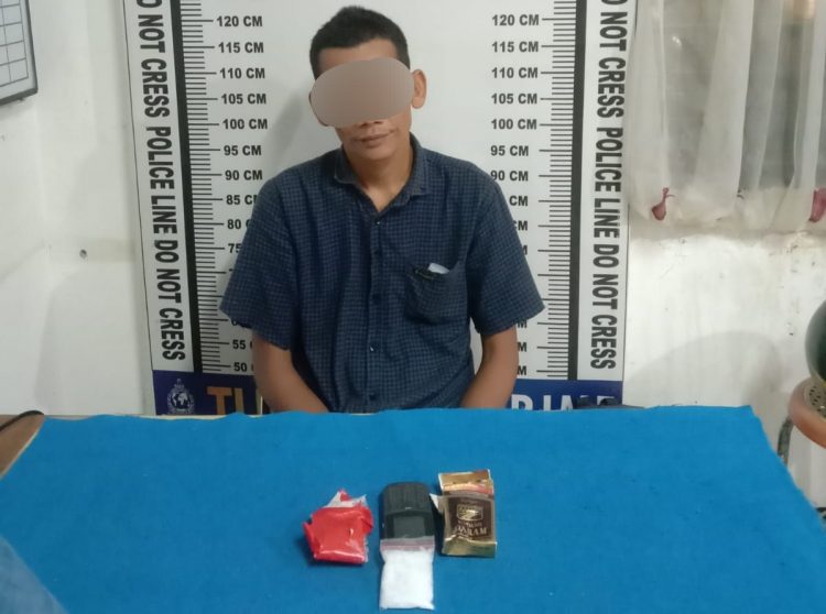 Foto pelaku dan barang bukti yang diamankan Polisi.
