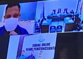 Korupsi setengah miliar lebih, Mantan Dirut PD Paus Siantar, Herowhin Tumpal Fernando Sinaga dituntut 7,5 tahun penjara di Pengadilan Negeri (PN) Medan, Senin (4/7/2022). TRIBUN MEDAN/GITA