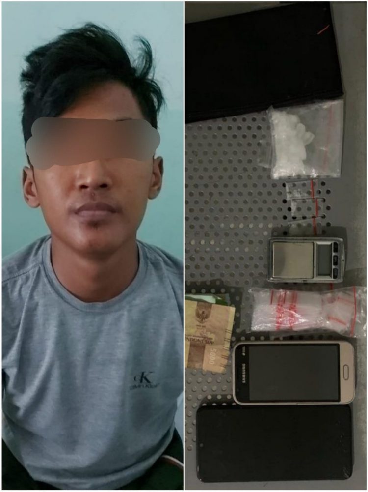 Foto pelaku dan barang bukti yang diamankan Polisi.
