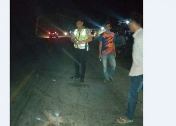 Seorang wartawan tewas kecelakaan di Jalan Lintas (Jalinsum) Sumatera, Batu Bara Simalungun, Selasa (5/7/2022). (Ist)