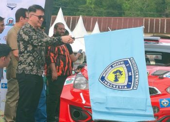 Start Kejuaraan Nasional Danau Toba Rally 2022 di HTI TPL.