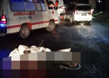 Kondisi mayat korban saat masih di lokasi kejadian.