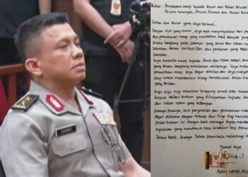 Surat permintaan maaf Ferdy Sambo, 22 Agustus 2022. kompas.com