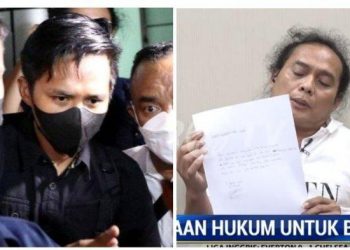 Bharada E (kiri) diminta pengacara, Deolipa Yumara, tulis kronologi kejadian pembunuhan Brigadir J (Kolase Tribunnews.com/MetroTV)