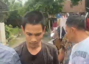 Tangkapan layar video penangkapan Muhammad Indra Saragih tahanan Kejari Asahan yang kabur saat hendak di serah terima ke Lapas Labuhan Ruku, Kabupaten Batubara. Kini tersangka telah berhasil ditangkap kembali dari sebuah rumah di wilayah Kota Medan. Tribun Medan/HO