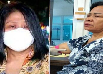 Istri Irjen Ferdy Sambo Putri Candrawathi (kiri) dan Rosti Simanjuntak (kanan) Ibu dari Brigadir Yosua Hutabarat. Kolase Tribun Medan