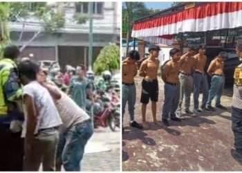 Kolase foto aksi tawuran pelajar di Kota Medan, Rabu (17/8/2022)