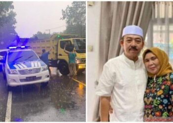 Kolase foto kecelakaan lalu lintas yang menewaskan Plt Kadis Peternakan Labuhanbatu, Nurleli Hasibuan dan suaminya Elpi Riswan Siregar. HO