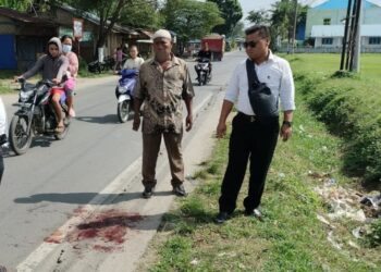 Lokasi pembacokan wanita paruh baya di Deliserdang. Foto: Andi/SINDOnews