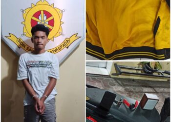 Foto pelaku curat dan barang bukti yang diamankan Polisi.