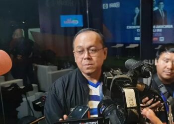 Direktur Utama PT Liga Indonesia Baru (LIB), Akhmad Hadian Lukita saat ditemui di Stadion Kapten I Wayan Dipta, Gianyar, Bali. (Suara.com/Adie Prasetyo Nugraha).