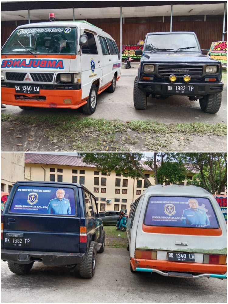 Memperlancar program GAMKI Pematang Siantar, Ketua Hendra Simanjuntak siapkan Mobil Ambulance dan Mobil Satgas.