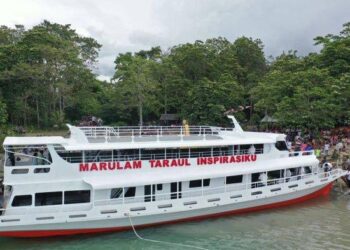 Kapal Pesiar MTI atau Kapal Produk PT Marulam Tarahul Inspirasiku (MTI). HO / TRIBUN MEDAN