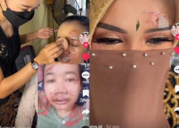 Beredar unggahan viral makeup artist rias pengantin jadi sorotan warganet. Foto: Dok. TikTok @anna_griya_rias.
