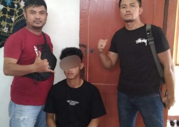 Foto pelaku saat dibekuk petugas.