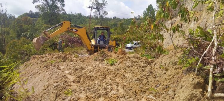 BPBD Humbahas atasi longsor di Kecamatan Onan Ganjang.