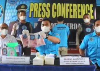 BNN Deliserdang Tangkap Jaringan Narkoba Antarprovinsi, Ada Sabu hingga 4.955 Butir Ekstasi (Foto: iNews/Amir Udin)