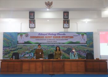 Kepala Dinas Kesehatan, Pengendalian Penduduk dan Keluarga Berencana (KP2KB), Dra Christina Clara Rajagukguk, MAP, membuka secara resmi kegiatan Audit Stunting Tahap II, Selasa (6/12/2022) lalu, di Aula Hutamas, Perkantoran Tano Tubu, Doloksanggul.