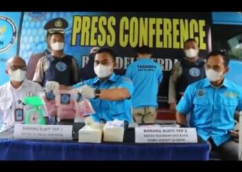 BNNK Deliserdang, Sumatera Utara berhasil mengungkap sindikat narkotika antarprovinsi. Lima tersangka berhasil ditangkap. Foto/iNews TV/Amiruddin