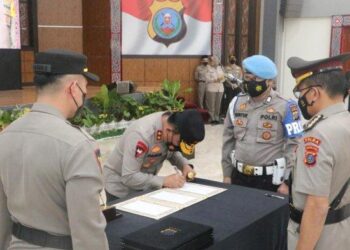 Polda Sumatera Utara (Sumut) melaksanakan pelantikan serah terima jabatan PJU dan sejumlah Kapolres di Aula Tribrata Mapolda Sumut. Istimewa