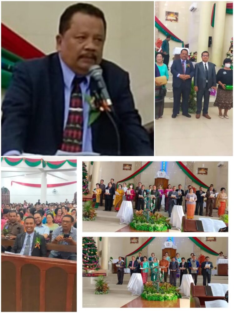 Natal Dinas Pendidikan Kota Pematang Siantar penuh sukacita, Jumat (6/1/2023), di HKBP Resort Siantar Kota, Jalan Sangnaualuh, Kecamatan Siantar Timur, Kota Pematang Siantar.