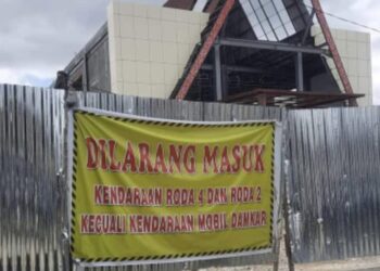 Kondisi Proyek Bangunan Mall Pelayanan Publik. Foto dijepret, Kamis (5/1/2023).