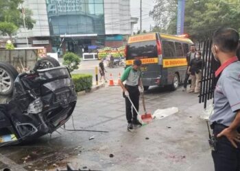 Kecelakaan maut di Jalan Imam Bonjol Medan. [Ist]