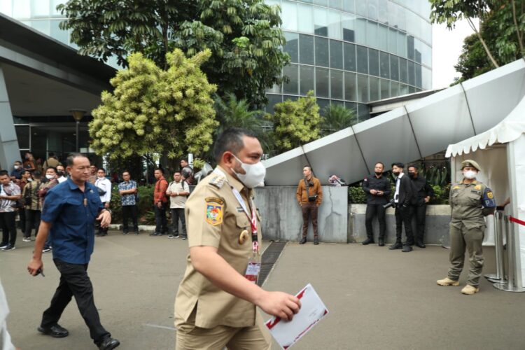 Bupati Pakpak Bharat, Franc Bernhard Tumanggor menghadiri Rakornas Kepala Daerah dan Forum Koordinasi Pimpinan Daerah (Forkopimda) 2023, di Sentul International Convention Center, Selasa (17/01/2023).