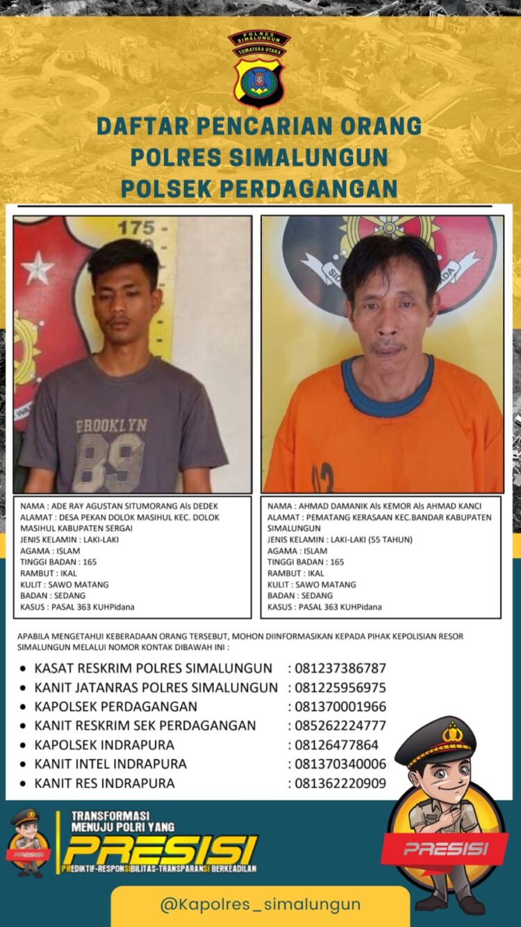 Tinggal Ahmad Damanik dan Ade Ray Situmorang belum tertangkap.